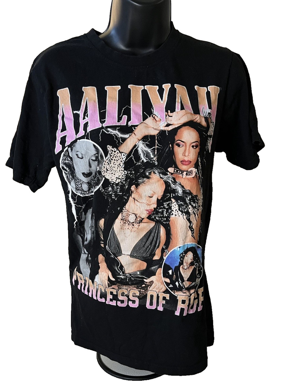 Aaliyah “Princess of R&B” Small Graphic Black T Shirt